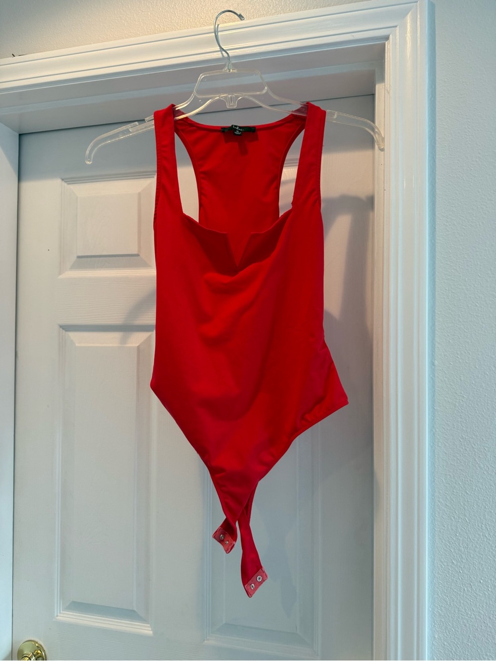 Lulu's Bright Red Racerback Medium Bodysuit